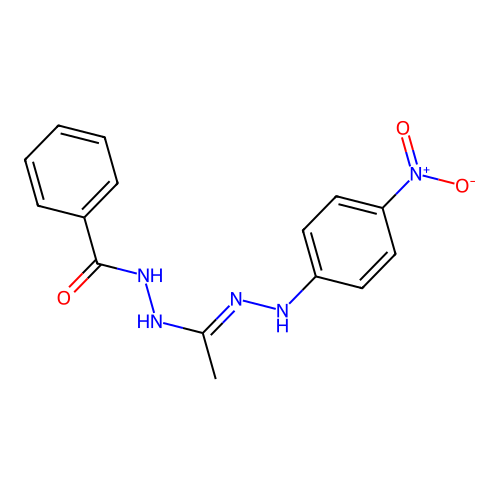 N-benzamido-N'-(4-nitroanilino)ethanimidamide structure