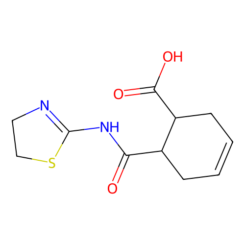 6-(4,5-Dihydro-1,3-thiazol-2-ylcarbamoyl)cyclohex-3-ene-1-carboxylic acid structure