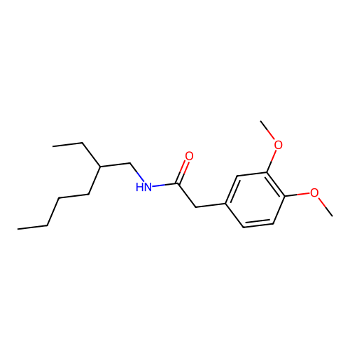 2-(3,4-dimethoxyphenyl)-N-(2-ethylhexyl)acetamide structure