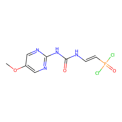 Phosphonic dichloride, (2-(3-(5-methoxy-2-pyrimidinyl)ureido)vinyl)- structure