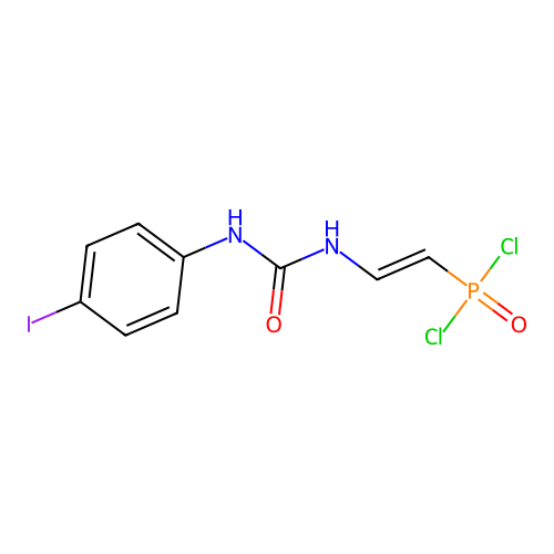 Phosphonic dichloride, (2-(3-(p-iodophenyl)ureido)vinyl)- structure