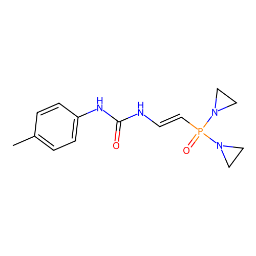 Urea, 1-(2-(bis(1-aziridinyl)phosphinyl)vinyl)-3-(p-tolyl)- structure