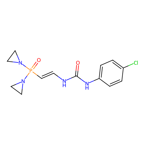 Urea, 1-(2-(bis(1-aziridinyl)phosphinyl)vinyl)-3-(p-chlorophenyl)- structure