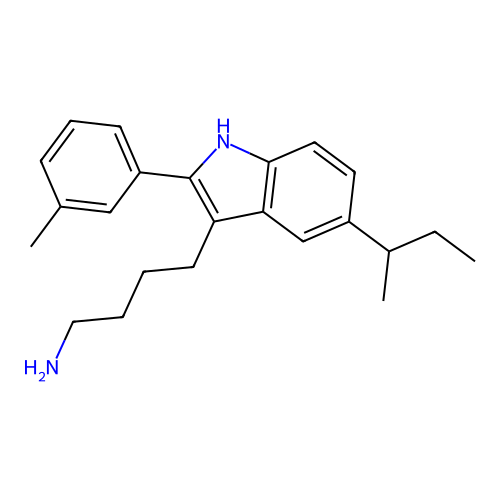 4-[5-butan-2-yl-2-(3-methylphenyl)-1H-indol-3-yl]butan-1-amine structure