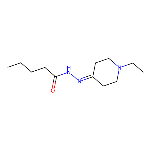 N-[(1-ethylpiperidin-4-ylidene)amino]pentanamide structure