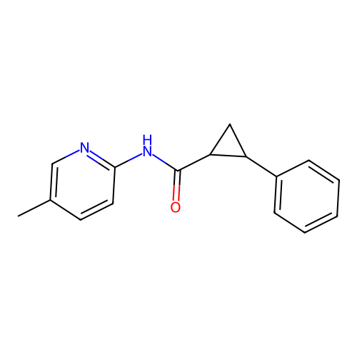N-(5-methylpyridin-2-yl)-2-phenylcyclopropane-1-carboxamide structure