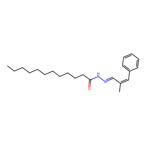 N-[(2-methyl-3-phenylprop-2-enylidene)amino]dodecanamide structure