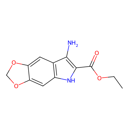 ethyl 7-amino-5H-[1,3]dioxolo[4,5-f]indole-6-carboxylate structure