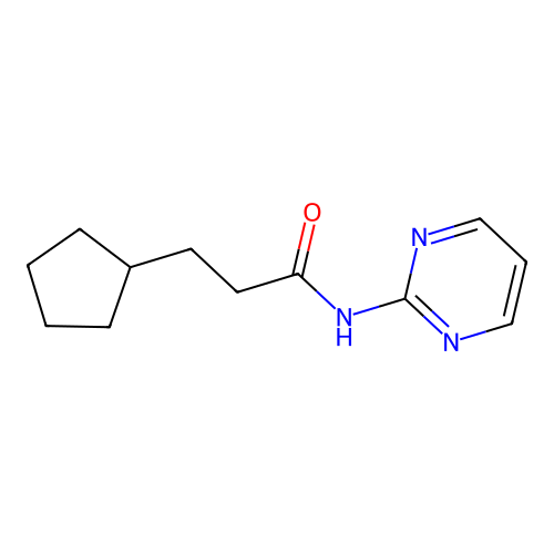 3-cyclopentyl-N-(pyrimidin-2-yl)propanamide structure