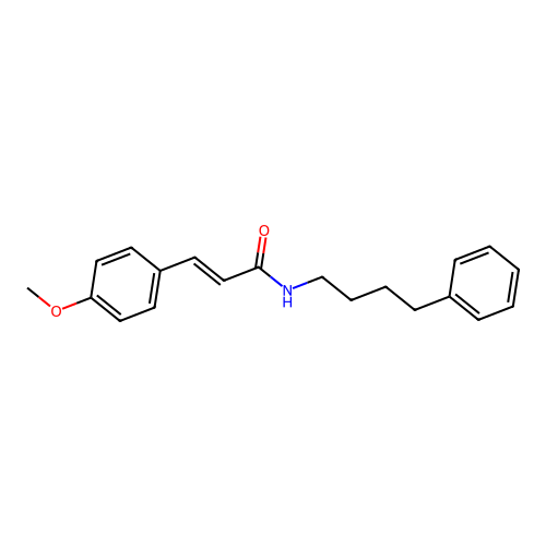 3-(4-methoxyphenyl)-N-(4-phenylbutyl)prop-2-enamide structure