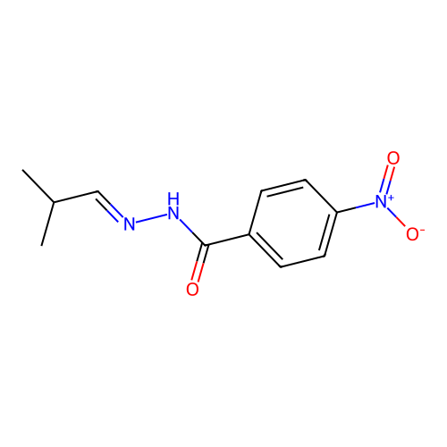 N-(2-methylpropylideneamino)-4-nitrobenzamide structure