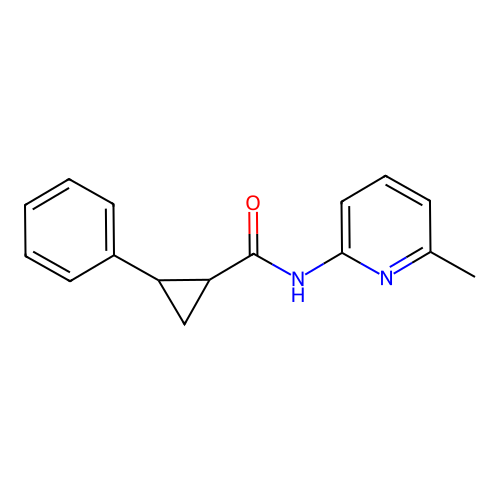 N-(6-methyl-2-pyridinyl)-2-phenylcyclopropane-1-carboxamide structure