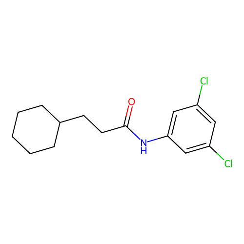 3-cyclohexyl-N-(3,5-dichlorophenyl)propanamide structure