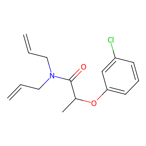 2-(3-chlorophenoxy)-N,N-bis(prop-2-enyl)propanamide structure