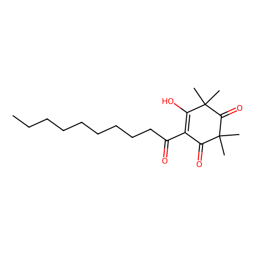 4-Decanoyl-5-hydroxy-2,2,6,6-tetramethylcyclohex-4-ene-1,3-dione structure