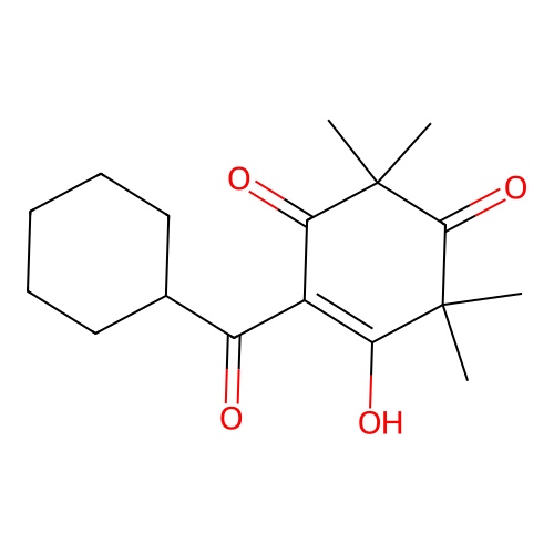 4-(Cyclohexanecarbonyl)-5-hydroxy-2,2,6,6-tetramethyl-cyclohex-4-ene-1,3-dione structure