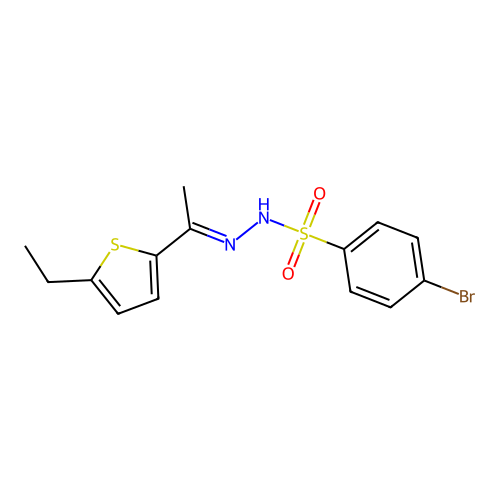 4-bromo-N'-[(1E)-1-(5-ethylthiophen-2-yl)ethylidene]benzenesulfonohydrazide structure