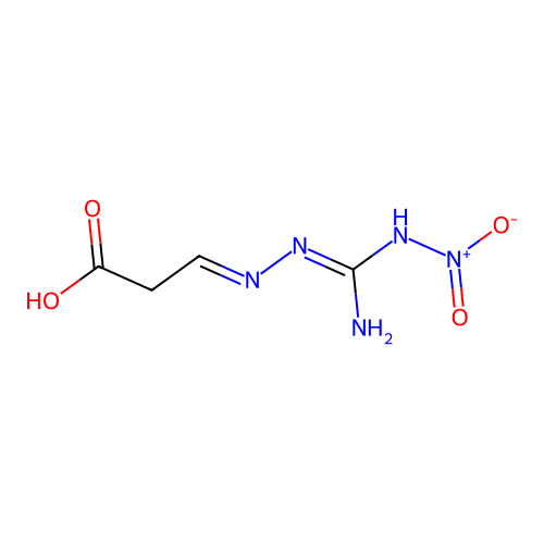 Propanoic acid, 3-((imino(nitroamino)methyl)hydrazono)- structure