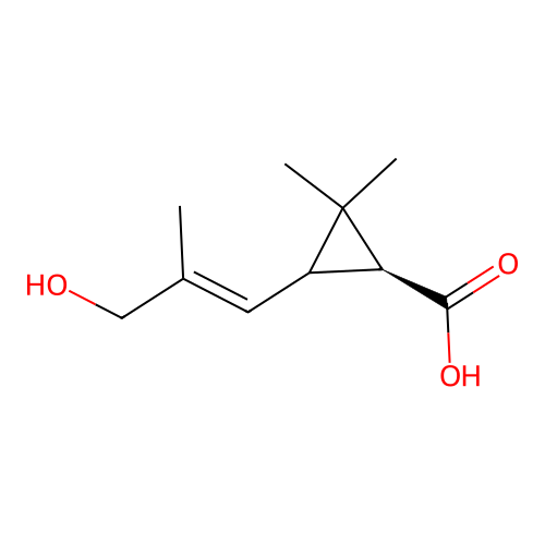 Cyclopropanecarboxylic acid, 3-(3-hydroxy-2-methyl-1-propenyl)-2,2-dimethyl-, (1alpha,2alpha(E))- structure