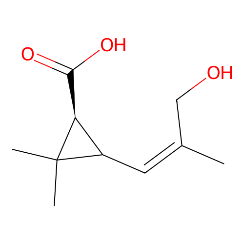 Cyclopropanecarboxylic acid, 3-(3-hydroxy-2-methyl-1-propenyl)-2,2-dimethyl-, (1alpha,2alpha(Z))- structure