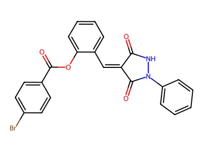 [2-[(3,5-Dioxo-1-phenylpyrazolidin-4-ylidene)methyl]phenyl] 4-bromobenzoate structure