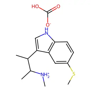 Indole, 3-(3-methylamino-2-butyl)-5-methylthio-, bicarbonate structure