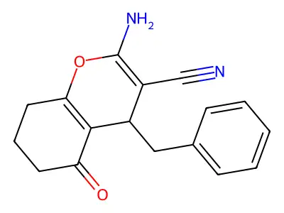 2-Amino-4-benzyl-5-oxo-5,6,7,8-tetrahydro-4H-chromene-3-carbonitrile structure
