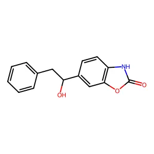 2-Benzoxazolinone, 6-(1-hydroxy-2-phenylethyl)- structure