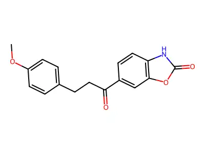 2(3H)-Benzoxazolone, 6-(3-(4-methoxyphenyl)-1-oxopropyl)- structure