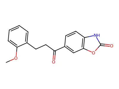 2(3H)-Benzoxazolone, 6-(3-(2-methoxyphenyl)-1-oxopropyl)- structure