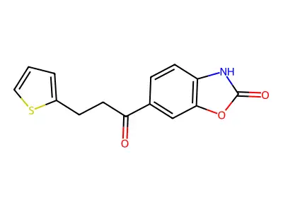 2(3H)-Benzoxazolone, 6-(1-oxo-3-(2-thienyl)propyl)- structure