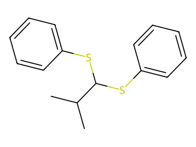 (2-Methyl-1-phenylsulfanylpropyl)sulfanylbenzene structure