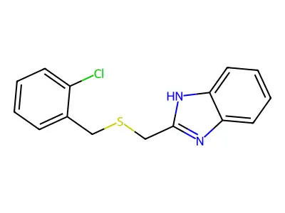 2-({[(2-chlorophenyl)methyl]sulfanyl}methyl)-1H-1,3-benzodiazole structure