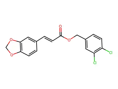 (3,4-dichlorophenyl)methyl 3-(1,3-benzodioxol-5-yl)prop-2-enoate structure