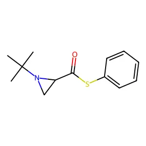 S-phenyl 1-tert-butylaziridine-2-carbothioate structure