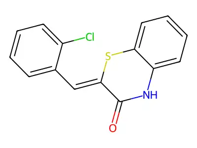 2-[(2-chlorophenyl)methylidene]-4H-1,4-benzothiazin-3-one structure