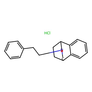 1,5-Ethano-1H-3-benzazepine, 2,3,4,5-tetrahydro-3-phenethyl-, hydrochloride structure