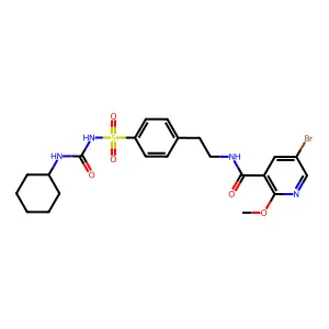 1-CYCLOHEXYL-3-(4-(2-(2-METHOXY-5-BROMONICOTINAMIDO)ETHYL)BENZENESULFONYL)UREA structure