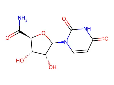 1-Deoxy-1-(3,4-dihydro-2,4-dioxo-1(2H)-pyrimidinyl)-beta-D-ribofuranuronamide structure