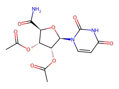 1-Deoxy-1-(3,4-dihydro-2,4-dioxo-1(2H)-pyrimidinyl)-beta-D-ribofuranuronamide 2,3-diacetate structure