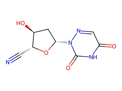 1,2-Dideoxy-1-(4,5-dihydro-3,5-dioxo-1,2,4-triazin-2(3H)-yl)-beta-D-erythro-Pentofuranurononitrile structure