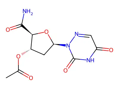 1,2-Dideoxy-1-(4,5-dihydro-3,5-dioxo-1,2,4-triazin-2(3H)-yl)-beta-D-erythro-Pentofuranuronamide 3-acetate structure