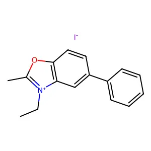 Benzoxazolium, 3-ethyl-2-methyl-5-phenyl-, iodide (1:1) structure