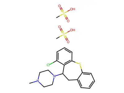 C19H21ClN2S.2CH4O3S.1/2H2O structure