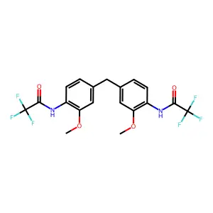 N,N'-[methylenebis(2-methoxy-4,1-phenylene)]bis(2,2,2-trifluoroacetamide) structure