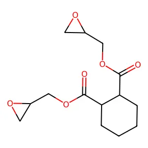 Cyclohexane-1,2-dicarboxylic acid bis(oxiranylmethyl) ester structure