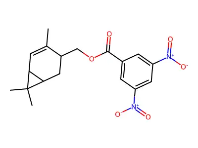 (4,7,7-Trimethyl-3-bicyclo[4.1.0]hept-4-enyl)methyl 3,5-dinitrobenzoate structure