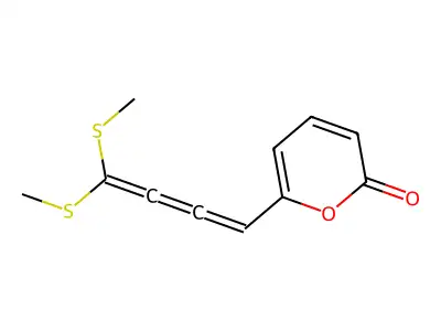 2H-Pyran-2-one, 6-[4,4-bis(methylthio)-1,2,3-butatrienyl]- structure