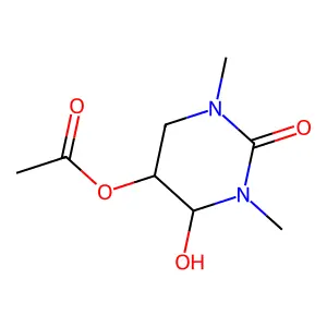 2(1H)-Pyrimidinone, 5-(acetyloxy)tetrahydro-4-hydroxy-1,3-dimethyl- structure