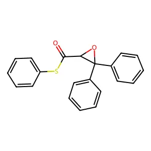 S-phenyl 3,3-diphenyloxirane-2-carbothioate structure